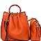 L0159-LP Handle Accent 2 in 1 Bucket Satchel Crossbody Value