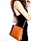 L0159-LP Handle Accent 2 in 1 Bucket Satchel Crossbody Value