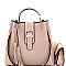 L0162-LP Tassel Metal Handle Accent 3 in 1 Satchel SET