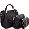 Metal Handle Accent 3 in 1 Satchel Value SET L0166-LP