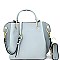 Metal Handle Accent 3 in 1 Satchel Value SET L0166-LP