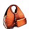 Ostrich Embossed Satchel Wallet SET MH-L0195W