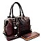 Crocodile Embossed 2-Way Satchel Wallet SET MH-L0197W