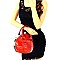 L6308-LP Jewel-top Frame Patent Ball Figure Satchel