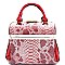 L63121-LP Snake Print Patent Frame Boutique Satchel