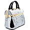 L63121-LP Snake Print Patent Frame Boutique Satchel