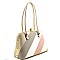 Stripe Quality Jewel-top Frame Satchel Shoulder Bag