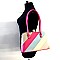 Stripe Quality Jewel-top Frame Satchel Shoulder Bag