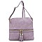 Weaved Whipstitch Tassel Zipper Crossbody Bag