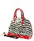 Zebra Print Patent Textured Doom Shape Satchel