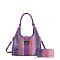 2- in-1 Embossed Tie/dye Croc Tote Set + Wallet LV