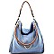 LB085-LP Woven Rope and Chain Decorated Denim Hobo