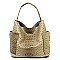 Ostrich Hobo Handbags - 2pcs Set