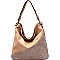 LB125-LP Snake Print Accent Silver-Tone Hardware Hobo