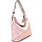 LB125-LP Snake Print Accent Silver-Tone Hardware Hobo