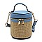 Fashion Straw Cylinder Crossbody Bag Satchel