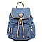 Quilted Denim Drawstring Backpack