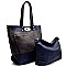 LD063-LP / 2 in 1 2 Tone Turn-lock Tote