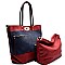 LD063-LP / 2 in 1 2 Tone Turn-lock Tote