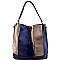 LD074-LP Felt-Suede Colorblock Hobo