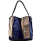 LD074-LP Felt-Suede Colorblock Hobo