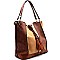 LD074-LP Felt-Suede Colorblock Hobo