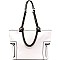 LD096-LP Pewter-Tone Hardware Chain Accent Shopper Tote