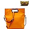 LD107-LP Wooden Handel Accent Fold-Over 2-Way Satchel