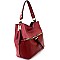 LD113-LP Zipper Pocket Accent Color Block 2-Way Hobo