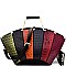 LD1311W-LP Ostrich Embossed Color Block Patchwork Satchel Wallet SET