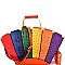 LD1311W-LP Ostrich Embossed Color Block Patchwork Satchel Wallet SET