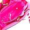 LD1311W-LP Ostrich Embossed Color Block Patchwork Satchel Wallet SET