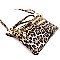 Versatile Leopard Print Multi Pocket Wristlet Cross Body