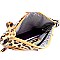 Versatile Leopard Print Multi Pocket Wristlet Cross Body