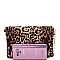 LEOPARD PRINT FLAP CLUTCH SHOULDER