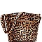 Leopard Print Multi-Compartment Crossbody Messenger