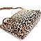 Leopard Print Multi-Compartment Crossbody Messenger