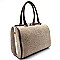 Linen Body Jewel-Top Boston Quality Satchel