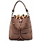 Quality Faux-Leather & Felt-Suede Inner Drawstring Hobo