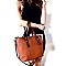 LF123-LP Two-Faced Color Block Tassel Accent 2 in 1 Tote