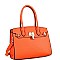 Padlock Accent 2-Way Structured Medium Satchel