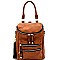 LF132-LP Tassel Accent Multi-Pocket Convertible Fashion Backpack