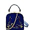 LF138-LP Flower Embroidered Velvet Frame Small Satchel