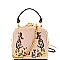 LF138-LP Flower Embroidered Velvet Frame Small Satchel