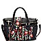 LF139-LP Flower Embroidery Textured Fold-Over Satchel