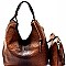 Ostrich Embossed Zipper Accent 3 in 1 Hobo Wallet MH-LF142O