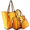 LF147-LP Ostrich Embossed Turn-Lock Satchel 3 in 1 Tote Value SET