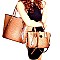 LF147-LP Ostrich Embossed Turn-Lock Satchel 3 in 1 Tote Value SET