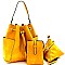 MH-LF166  CHILLX Whipstitched 3 in 1 Drawstring Bucket Hobo SET