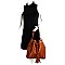 MH-LF166  CHILLX Whipstitched 3 in 1 Drawstring Bucket Hobo SET